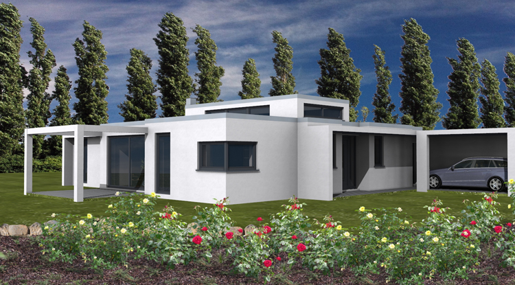 Neubau Flachdach-Bungalow